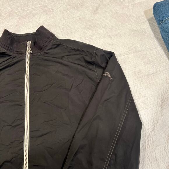 Tommy Bahama black bomber jacket XL men - Picture 2 of 11